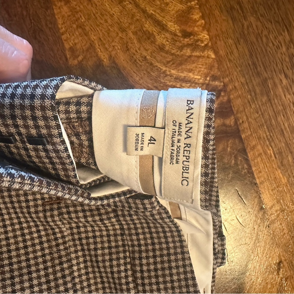 Banana Republic check pants. Italian fabric size 4 long. EUC - Picture 2 of 6
